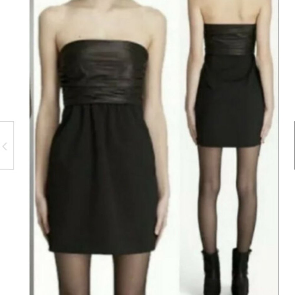 Theory Black Strapless Mini Dress